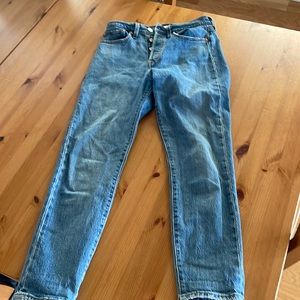 Levi wedgie size 27 loose fit blue jeans